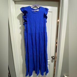 Universal Theads blue short sleeve flutter gauze dress